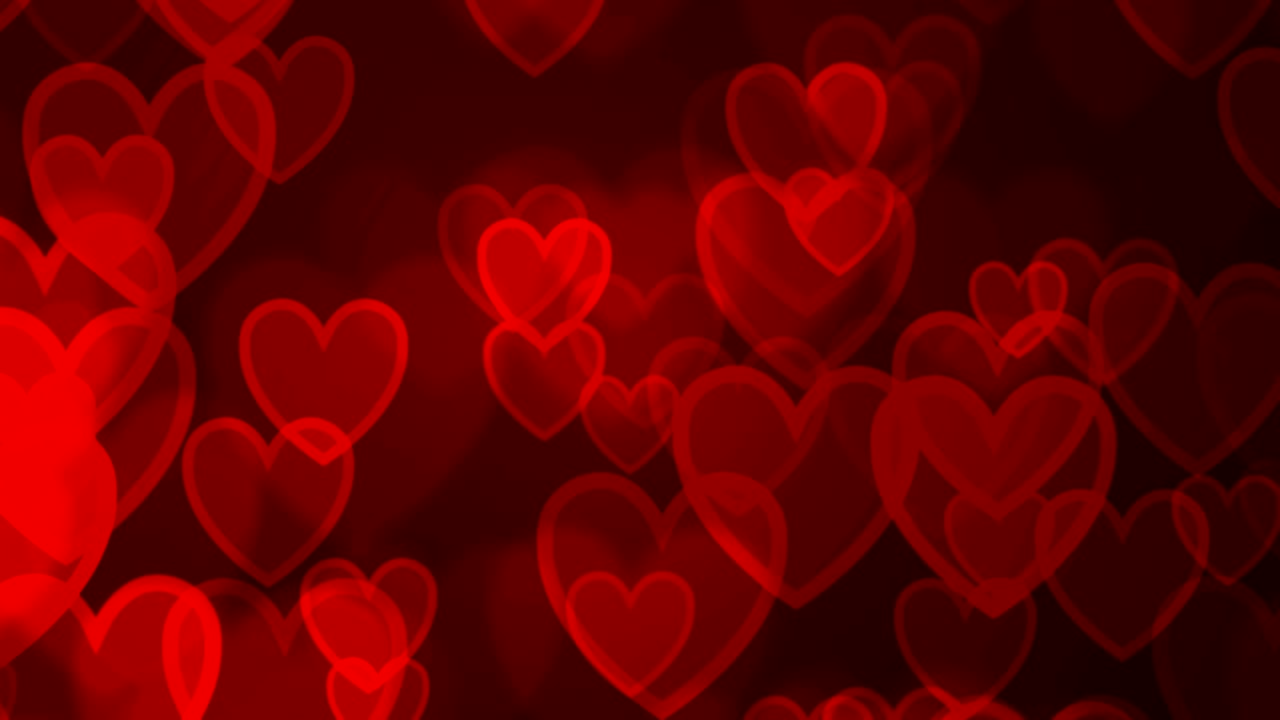 el fondo de los corazones rojos.