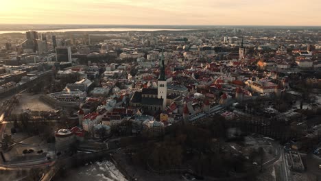 st olafs church birds eye view tallinn - february 2023