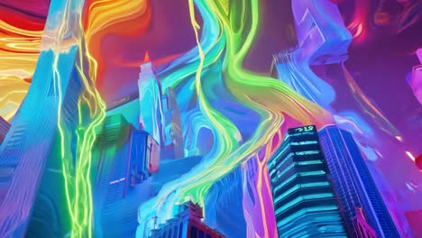 neon cityscape: a dreamy, futuristic vision