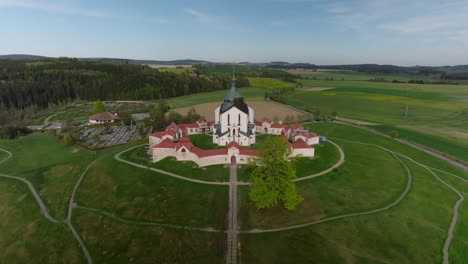 aerial view of the poutni kostel sv