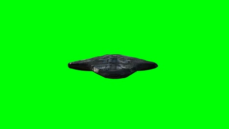 futuristic alien sci fi ship isolate on green screen. realistic 4k animation.