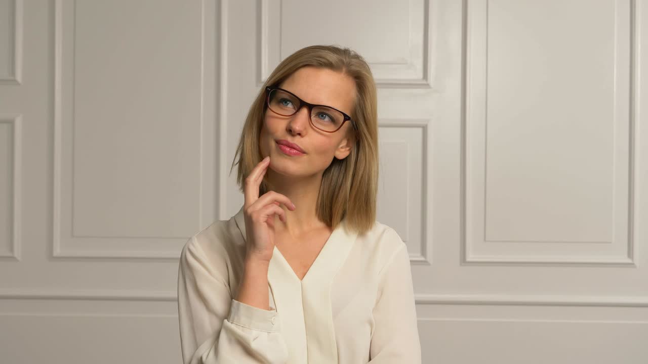 Girl model with thinking pose