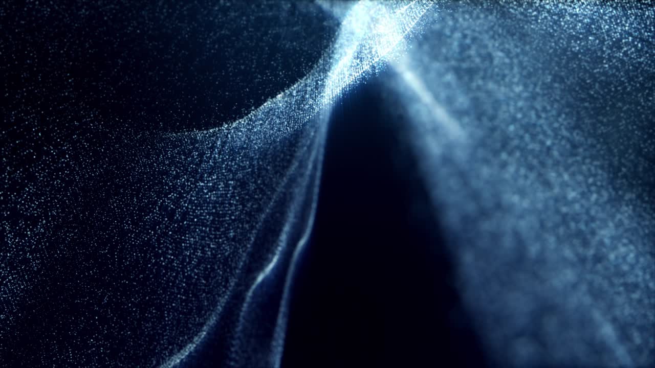 Abstract defocused mysterious illuminated loop particles background