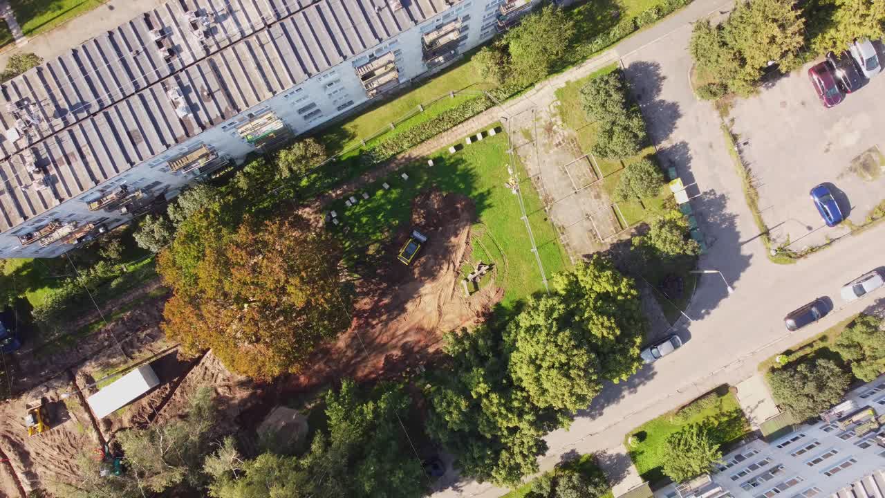 도시 건설 현장의 공중 사진