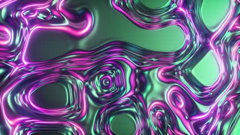 resumen de la superficie de aceite holográfico, superficie ondulada de papel de aluminio, ondas y ondulaciones, luz ultravioleta moderna, colores del espectro rosa azul neón. animación de bucle 4k sin costuras