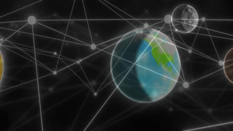 animación de la red de conexiones en todo el mundo