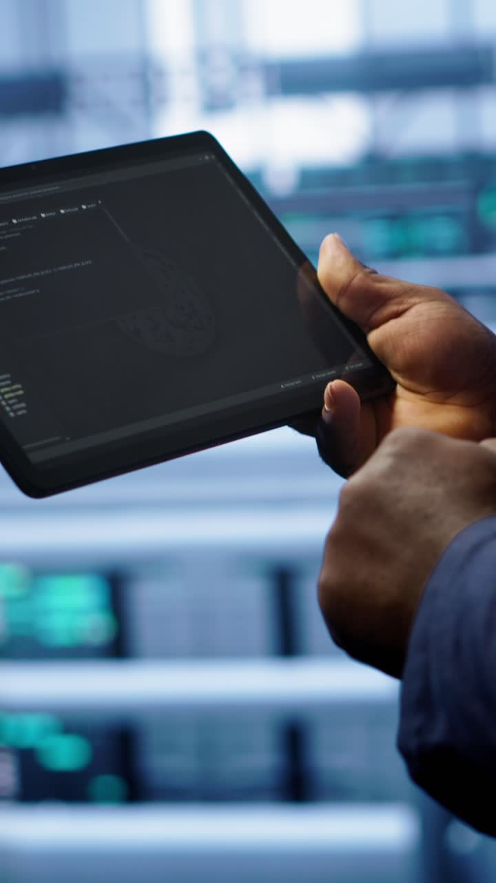 Hands of Developer Coding on Digital Tablet