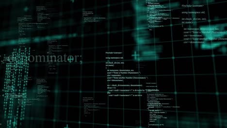 animazione dell'elaborazione dei dati su sfondo nero
