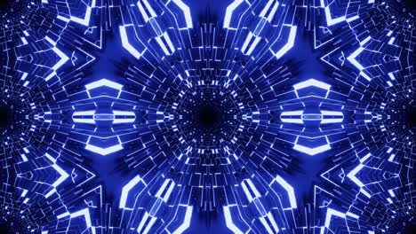simetría de estrellas. patrón de brillo. diseño de movimiento de bucle vj fondo de caleidoscopio. resumen gráficos de movimiento bg construcción caleidoscópica de brillo simétrico 3d. club nocturno vj fondo de ciencia ficción.