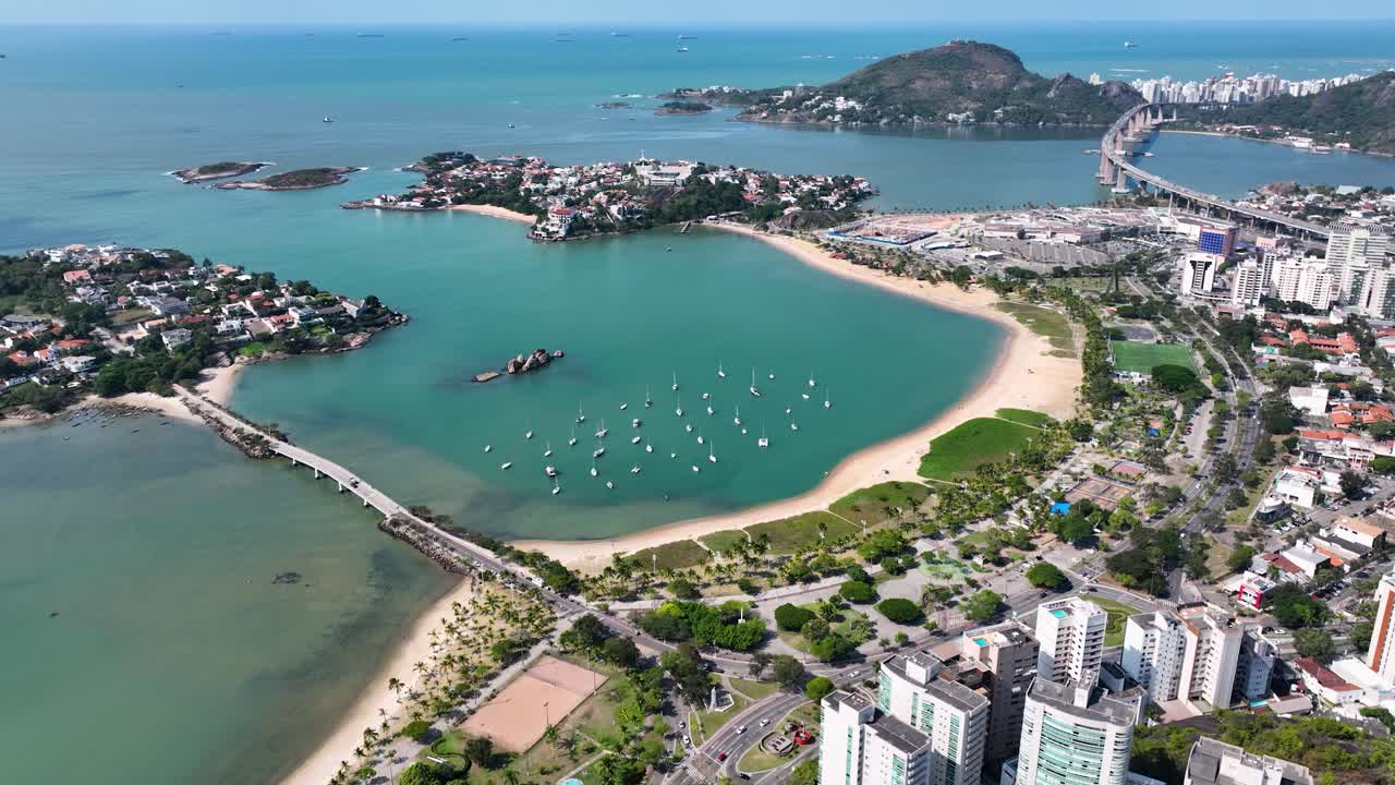 에스피리토 산토 브라질 시내 비토리아 주의 공중 도시 풍경