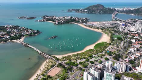 Aerial-cityscape-of-downtown-Vitoria-state-of-Espirito-Santo-Brazil