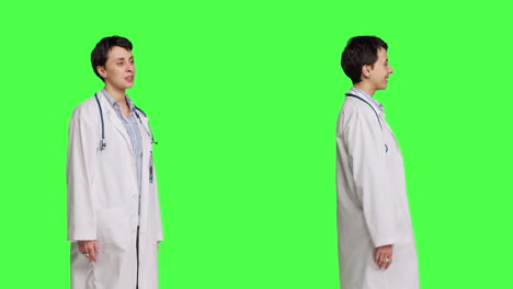 Freundlicher-Sanitäter-Winkt-Hallo-Und-Begrüßt-Patienten-Vor-Greenscreen