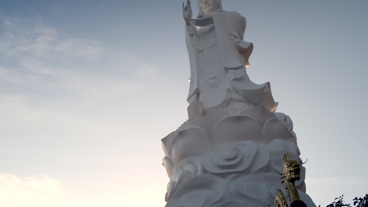 Massive White Statue of a Buddhist Deity