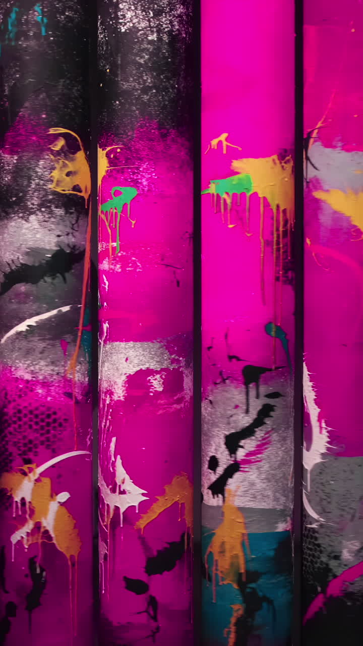 Colonne con graffiti vivaci