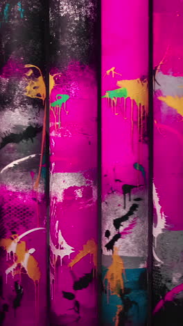 vibrant graffiti columns