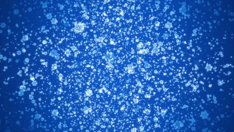 snowflakes falling on a blue background