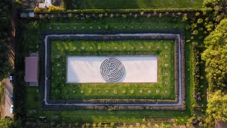 aerial-shot-with-drone-of-garden-in-pyramid-of-cholula