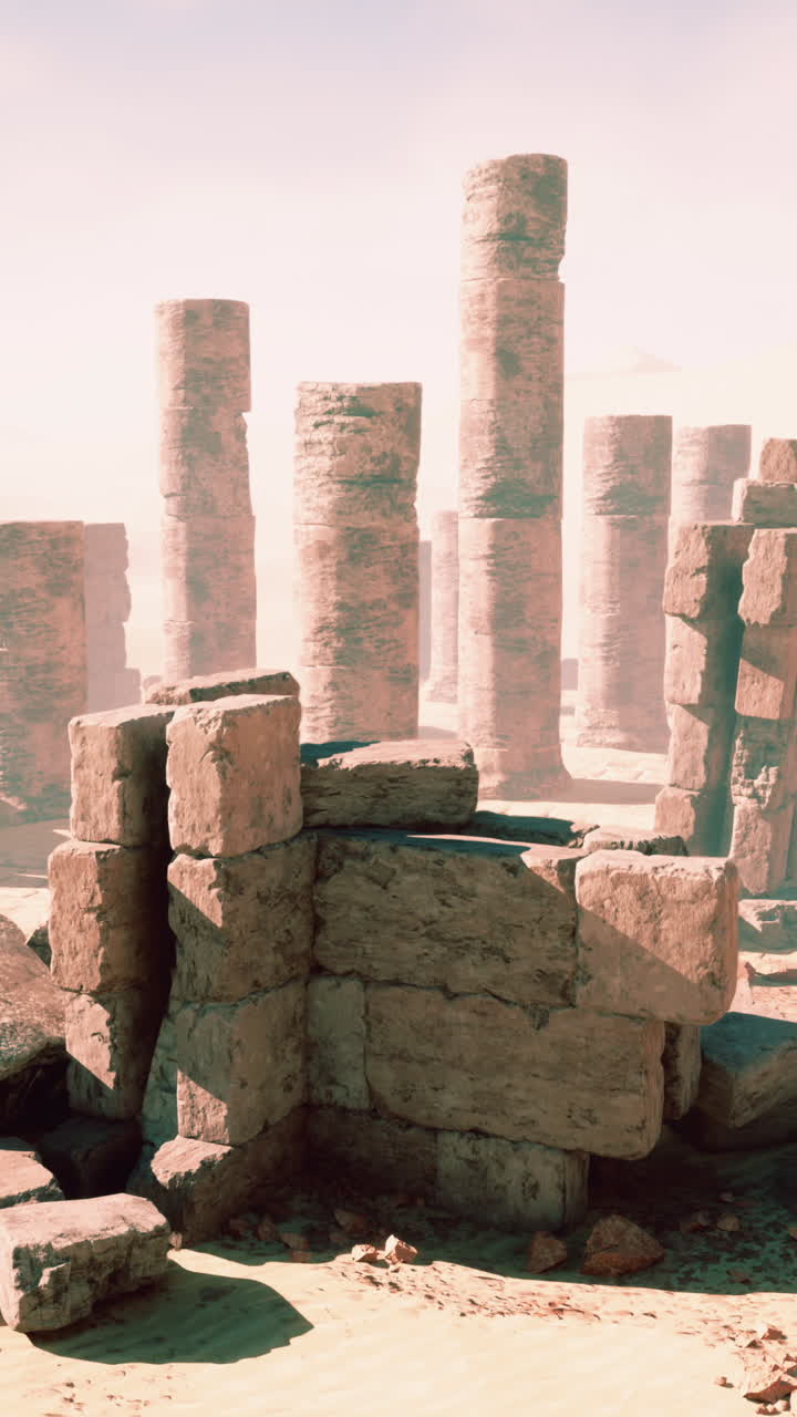 사막 에 있는 고대 유적 들