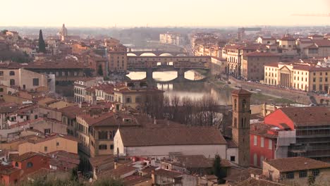 the ponte vecchio and skyline of florence italy