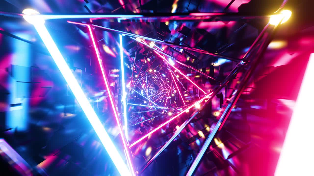 네온 삼각형 터널