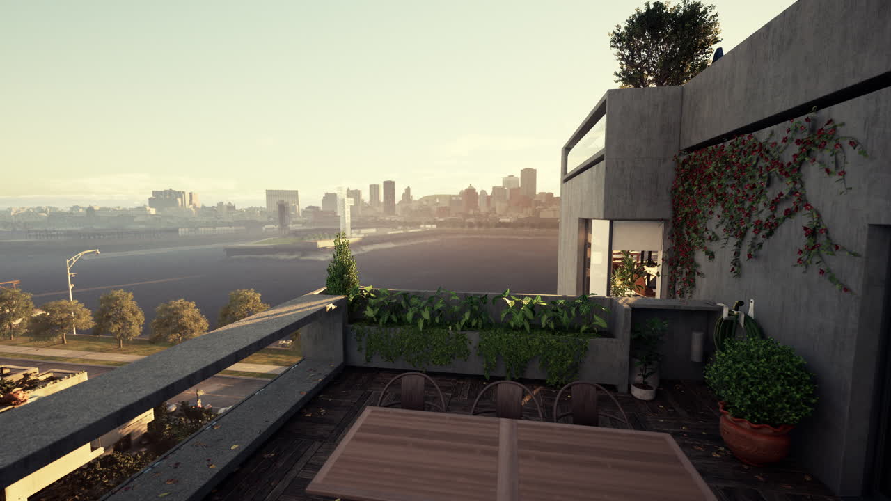 balcón con vista a la ciudad