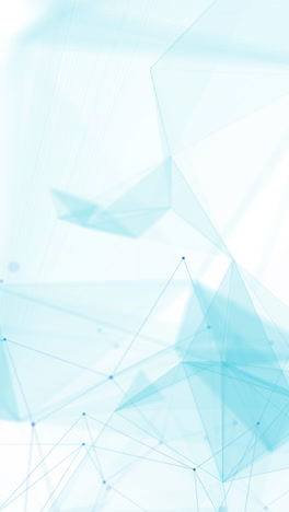 light blue plexus lines, triangles and connected dots moving chaotically on a white background. technological looped animation. vertical video.