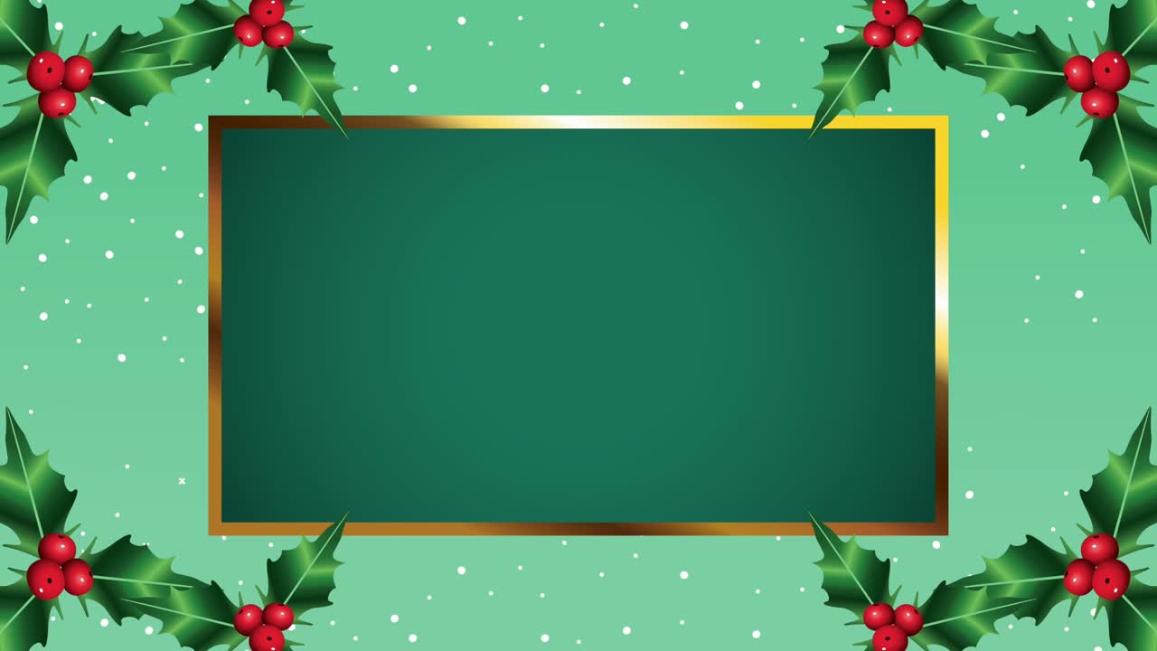 feliz navidad con marco cuadrado dorado