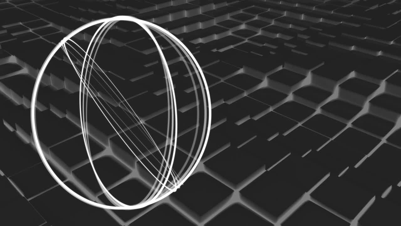 애니메이션 움직이는 큐브 바닥 원 4k