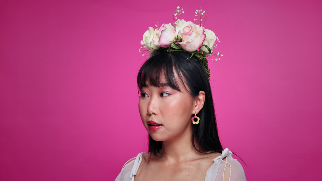 꽃 왕관을 가진 여자