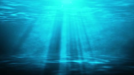 underwater scene bubbles explode rising up and light rays moving 4k 3d green screen loop animation