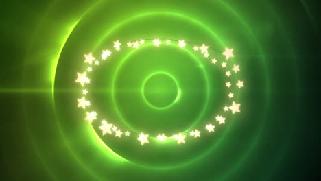 animación de la decoración de navidad luces de hadas con espacio de copia sobre círculos verdes