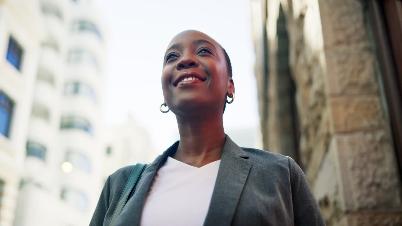 Confident African American Businesswoman in City