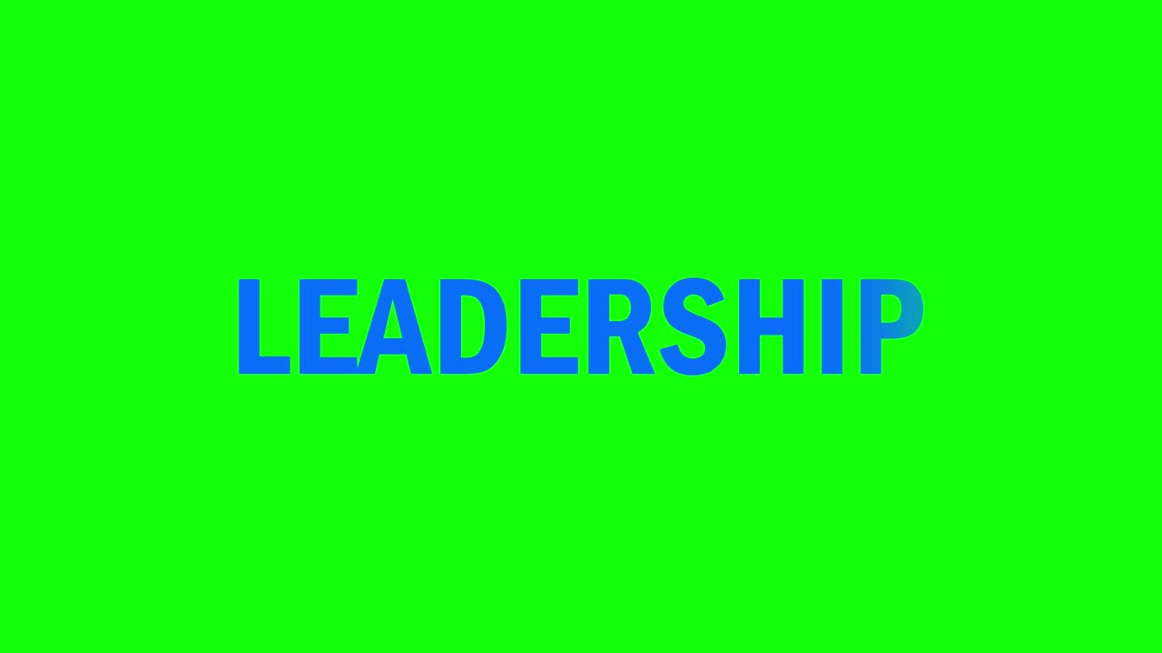 LEADERSHIP word animation with green background