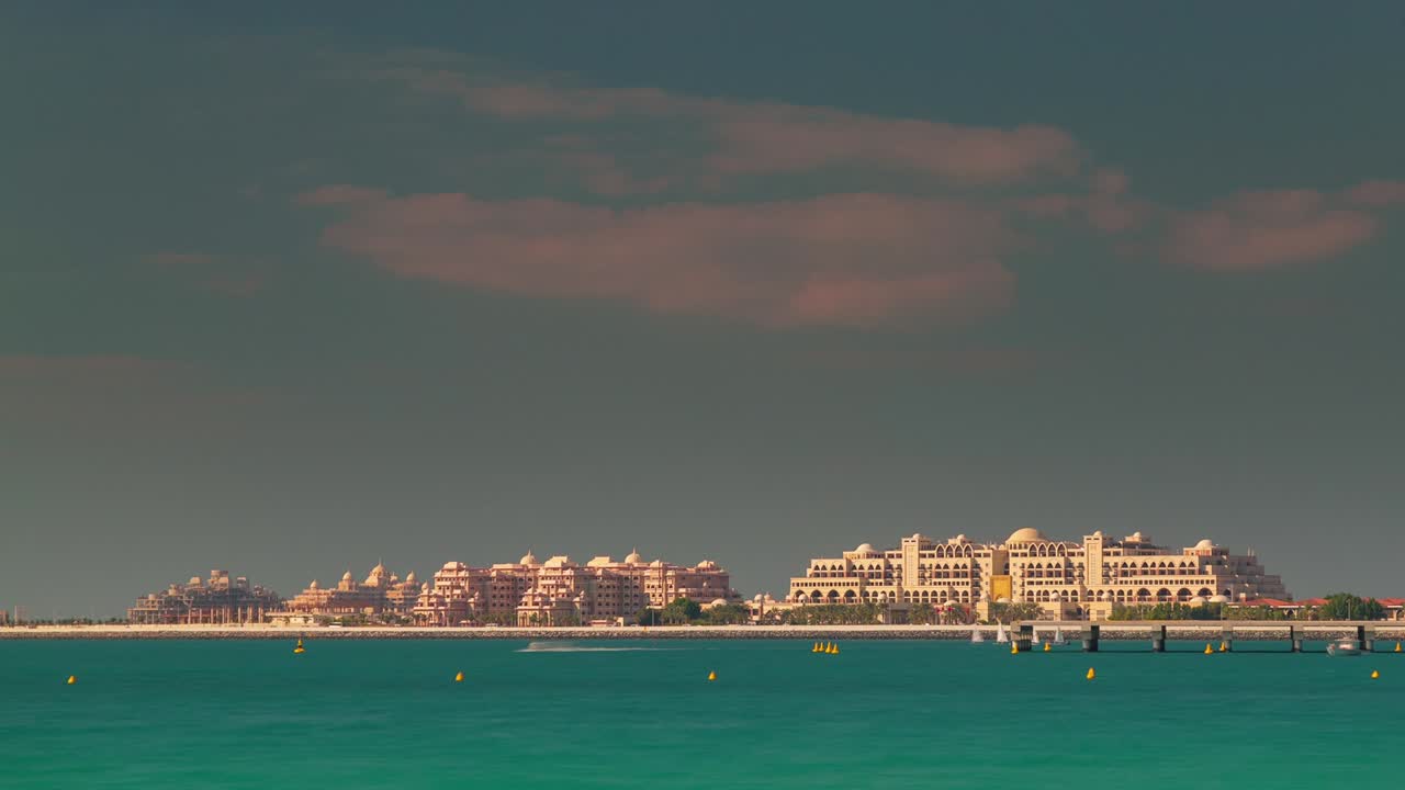 두바이 마리나 해변,  아일랜드, 파노라마 4k 타임 스, 아랍에미리트