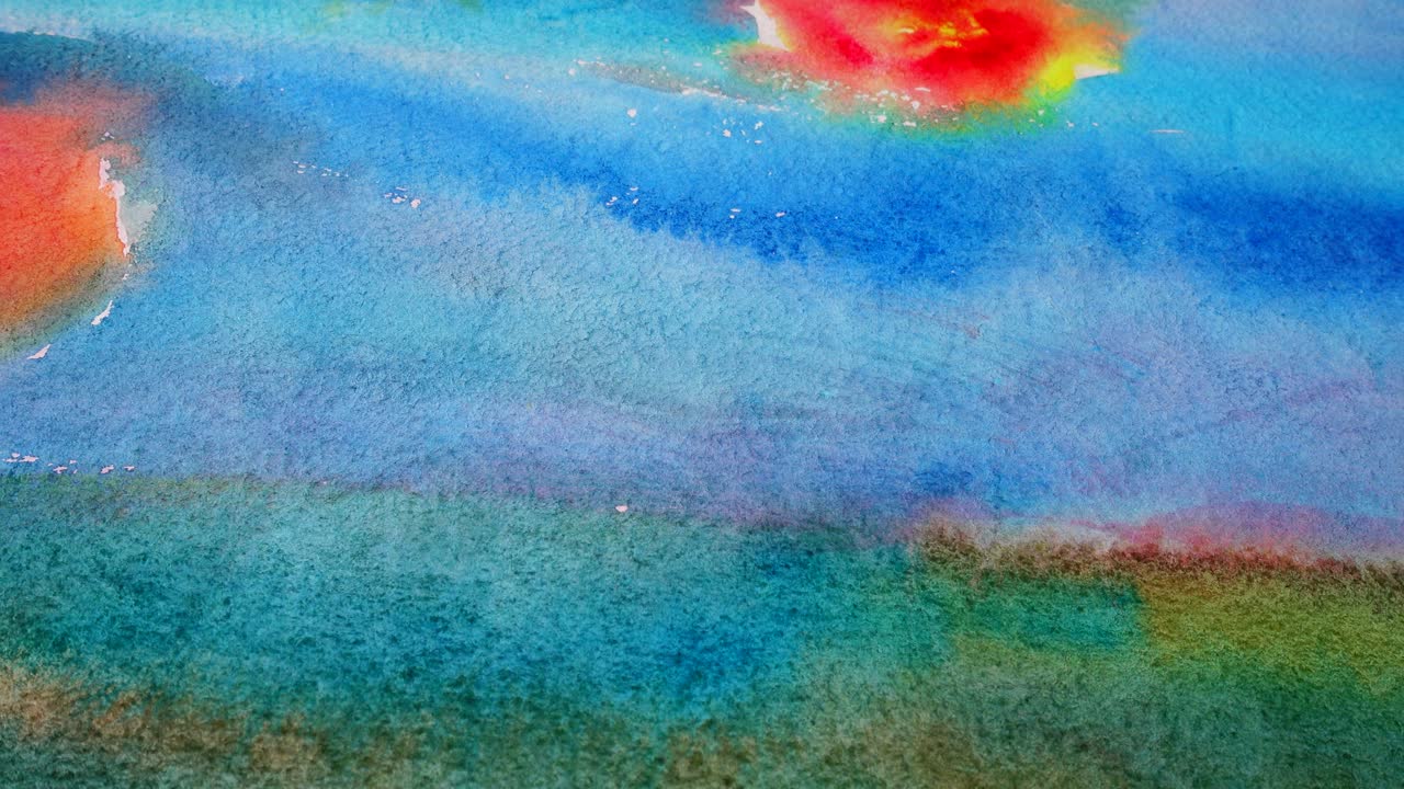 Abstraktion der Natur, ein Aquarell. Aufnahme der Zeichnung.
