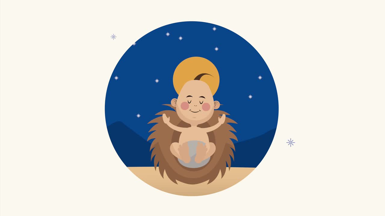 mery christmas animation with jesus baby