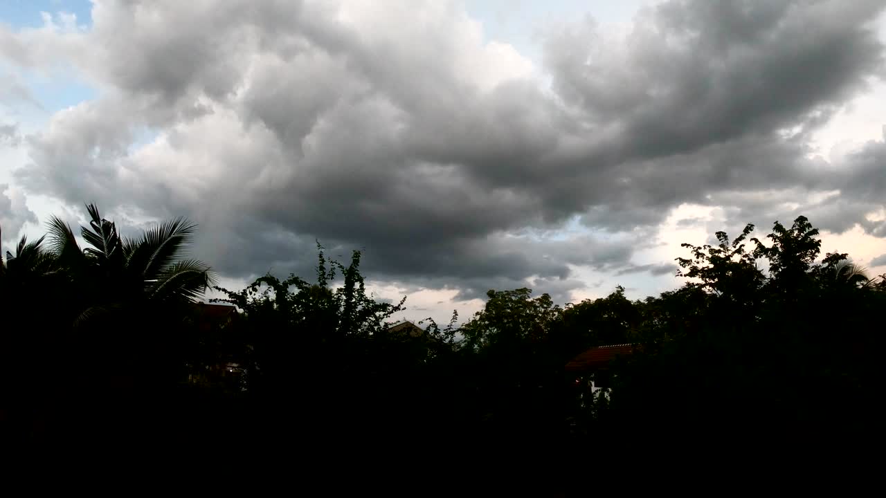 구름이 가득한 하늘, 폭풍우 구름의 루프, 타임 스