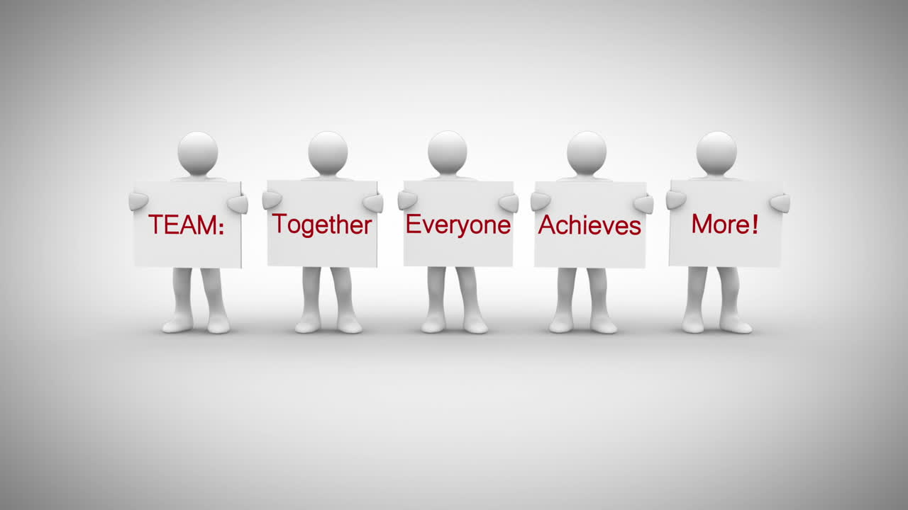 함께하면 모든 사람이 더 많은 것을 성취할 수 있다고 말하는 표지판을 보여주는 색 문자