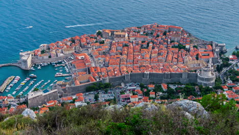 Aerial-View-Time-Lapse-of-Dubrovnik,-Croatia