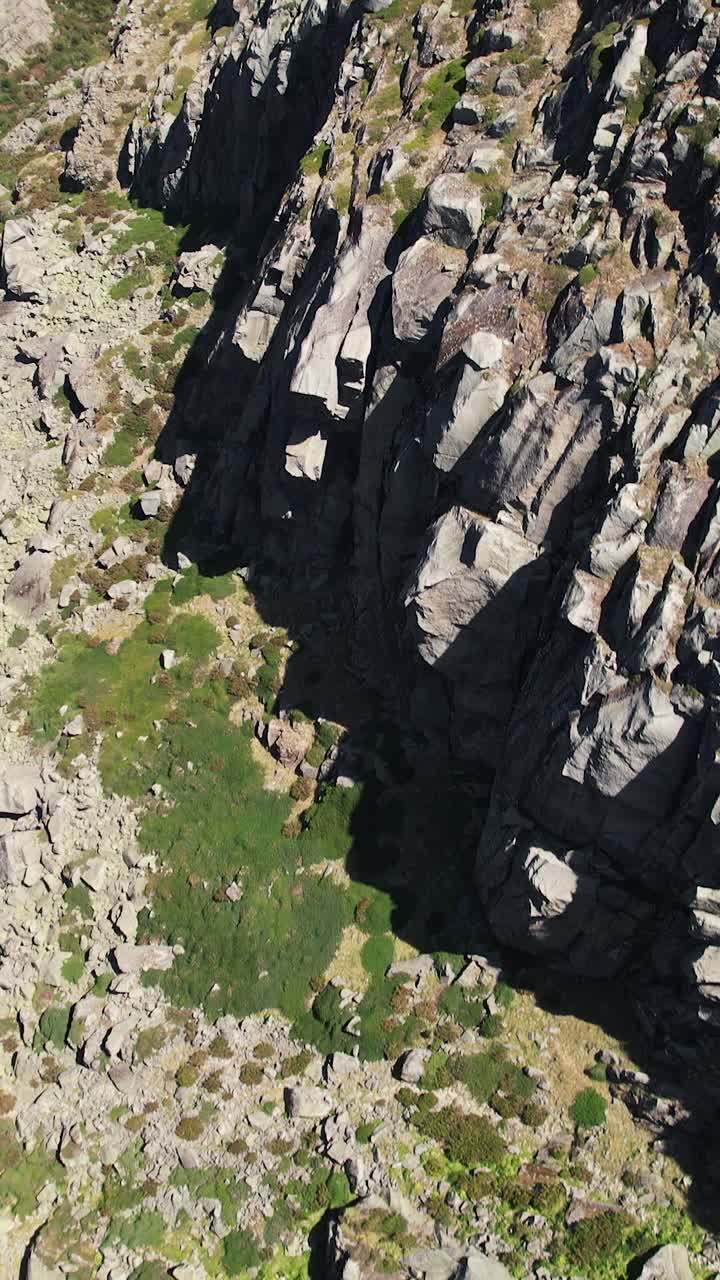 Aerial vertical View of mountains in serra da Estrela Natural Park, Portugal