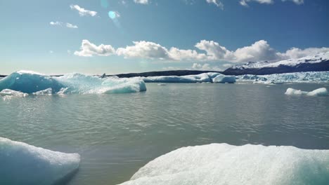 icebergs in a glacier lake