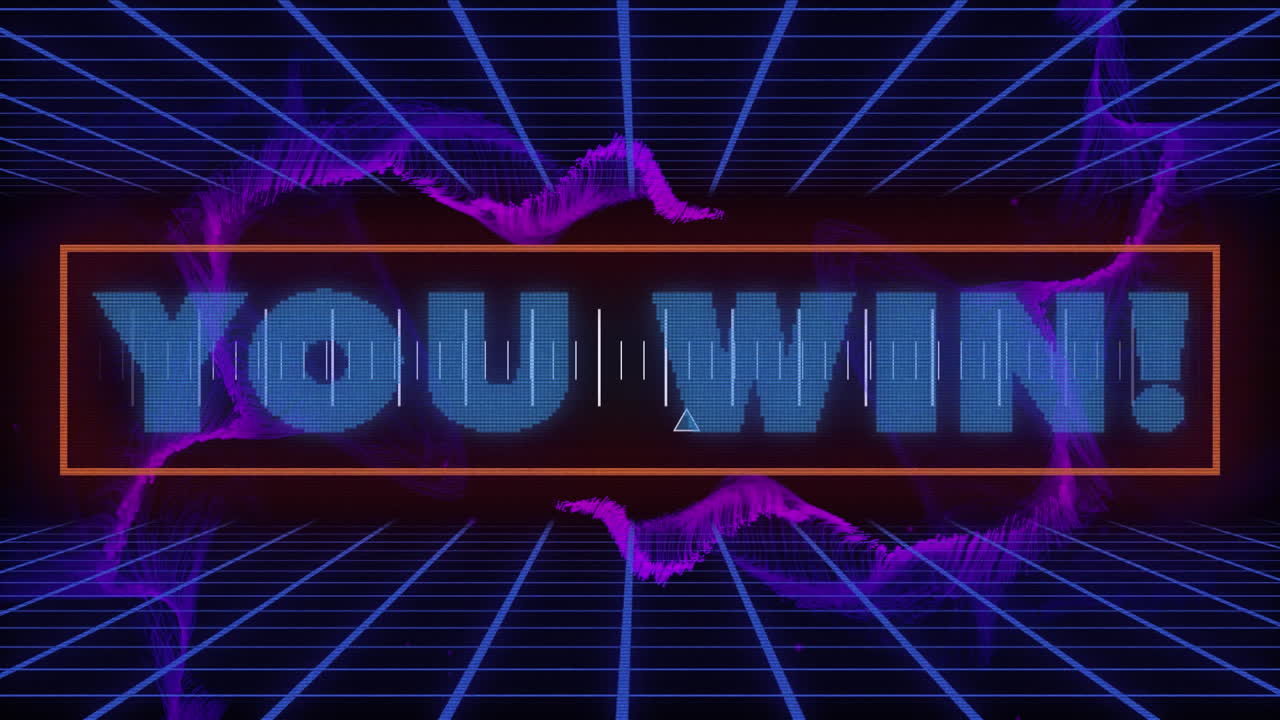 "그는 ""당신은 보라색 디지털 파동과 그리드 네트워크를 통해 텍스트 배너와 측정 스케일을 이길 수 있습니다."