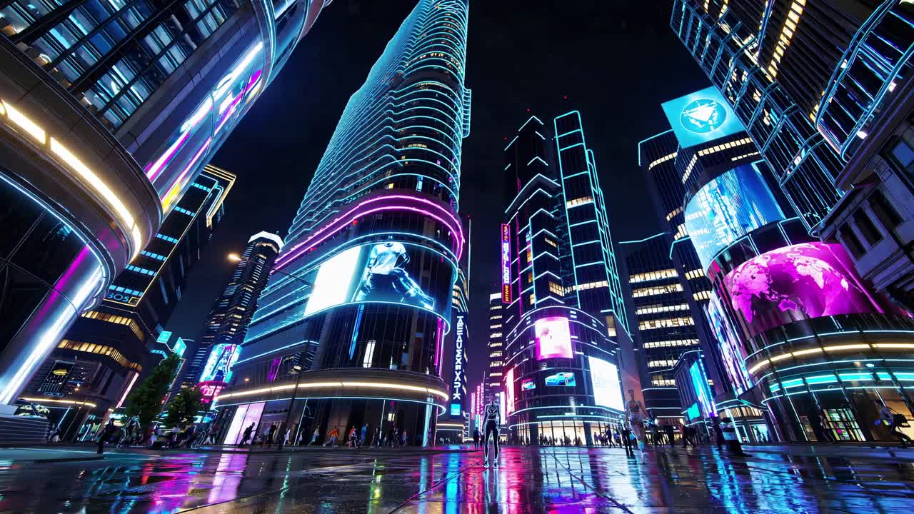 vida nocturna de la ciudad vibrante