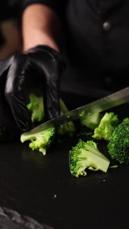 chef preparing broccoli