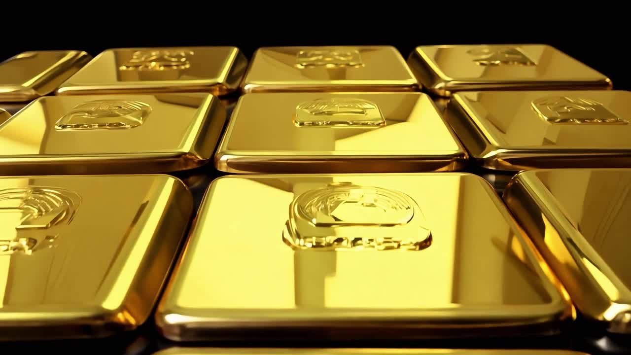 금 막대기 쌓여