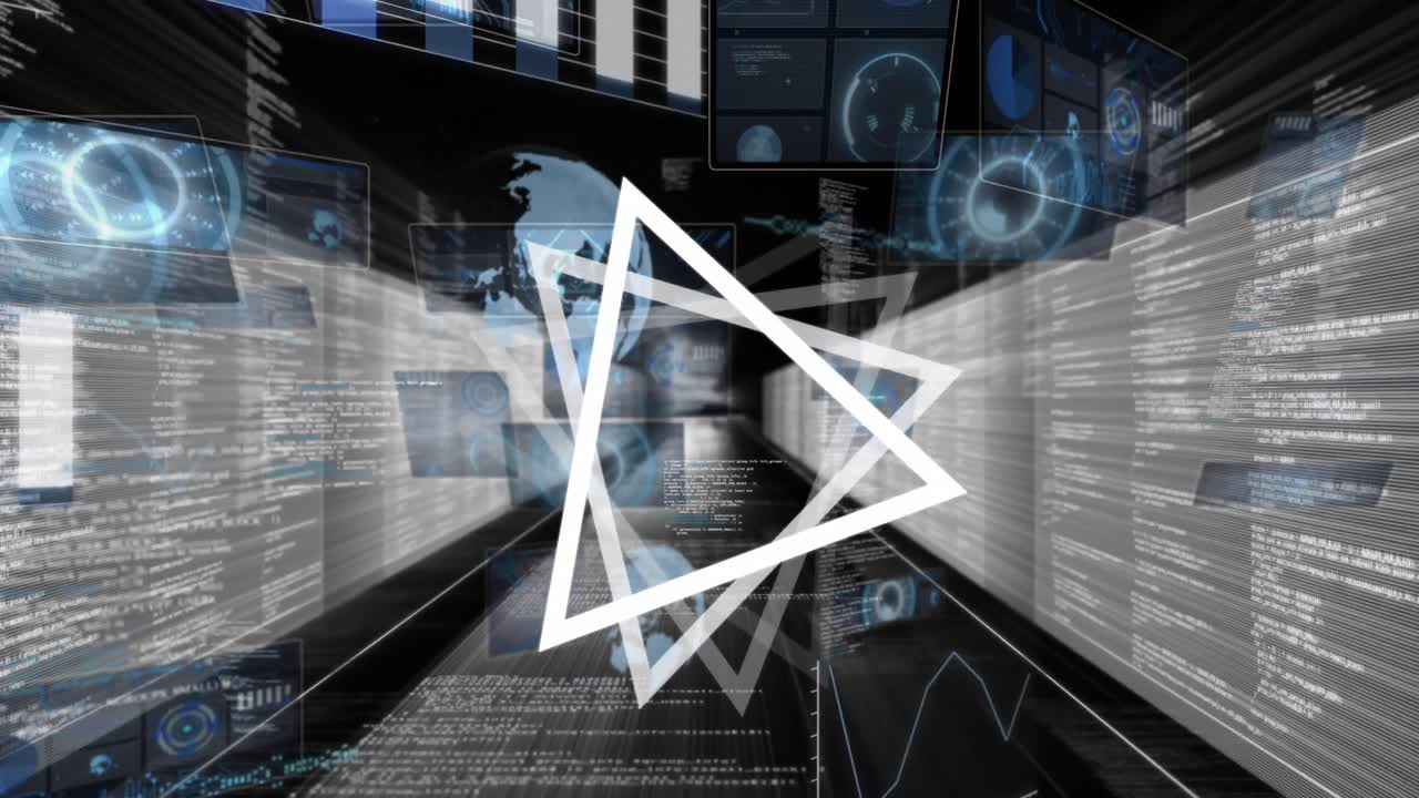 animazione dell'elaborazione dei dati su server informatici