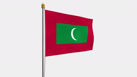 loop video of maldives flag  fluttering in the wind, slow motion video of 4k , with alpha channel