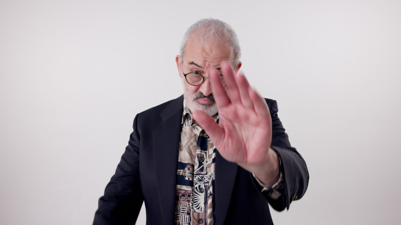 Man gesturing stop with hands