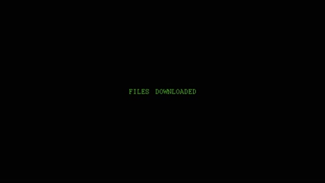 4k animation: simple hacked file download animation with rapidly changing letters and a progress bar in green color