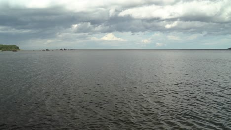 rain clouds moving in over käsmu bay, baltic sea, estonia